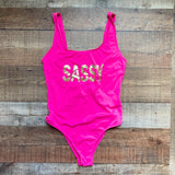 Primark Hot Pink Sassy One Piece- Size 10