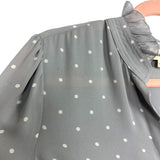 L'Agence Silk Grey Polka Dot Blouse- Size XS (see notes)