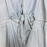 Guess Chambray Button Front with Front Tie and Cut Out Wide Leg Jumpsuit- Size 0