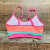 Pink Lily Neon Orange/Mint/Hot Pink Color Block Textured Bikini Top- Size S (sold out online, we have matching bottoms)