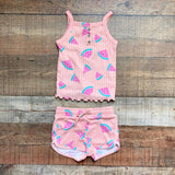 Cat & Jack Peach Watermelon Ribbed Tank and Short Set- Size 2T (sold as set)