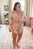 Agua Bendita x Target Pink and Cream Floral Romper NWT- Size XL