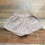 Rylee & Cru Brown and Tan Striped Short Set- Size 2-3 Y (sold as set)