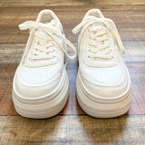 Steve Madden White Leather Sneakers- Size 7.5 (Great Condition)