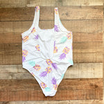 Chubbies Pineapple High Cut Leg and Low Back One Piece- Size L