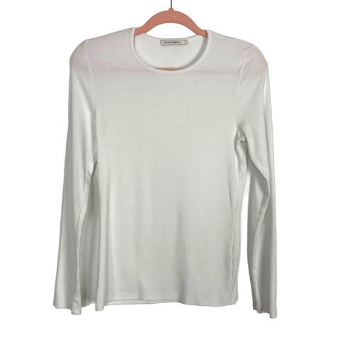 Michael Stars White Ribbed Long Sleeve Top- Size L (see notes)