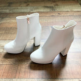 Bamboo Cream Faux Leather Platform Boots- Size 8.5 (see notes)