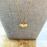 No Brand 18K Gold Heart Pendant Necklace
