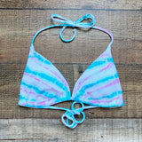 Becca by Rebecca Virtue Teal/Purple Tye Dye Padded Triangle Bikini Top NWT- Size M (we have matching bikini bottoms)