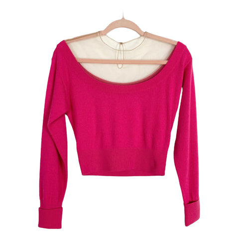 Alexander Wang Pink with Mesh Cropped Sweater- Size ~XS (see notes, sold out online)