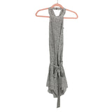 Kate Moss Equipment Black and White Halter Tie Back Belted Dress- Size XS