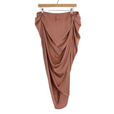 No Brand Blush Faux Silk with Gathered Sides and High Slit Skirt- Size ~XL (see notes)