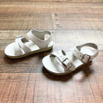 Sun-San White Leather Double Strap Sandals- Size 4 (see notes)