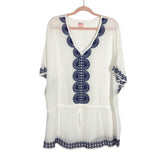 Stella & Dot Beach White and Blue Drawstring Cover Up Dress- Size XS/S