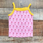 Zara Pink Ribbed Flowers with Yellow Trim Tank- Size 12-18M