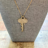 No Brand Joy Key Pendant with Long Gold Chain Necklace