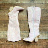 No Brand Pink Snakeskin Cowboy Boots- Size 38/US 7.5 (Brand New)