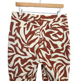 SPANX Brown and White Printed Ankle Pants NWT- Size L (Inseam 25”)