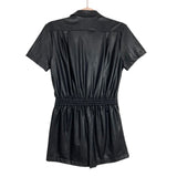 Amanda Uprichard Black Faux Leather Belted Romper- Size XS
