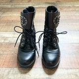 Kellparker Black Lace Up Velcro Boots- Size 8.5 (sold out online)