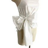 Elizabeth and James White with Wraparound Sash/Bow and Back Slit Top- Size S