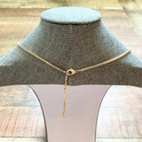 Bauble Bar Gold Box Chain with CZ "C" Pendant Necklace