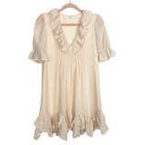 Tularosa Creme with Handkerchief Hem Marjorie Ruffle Mini Dress- Size XS (see notes, sold out online)