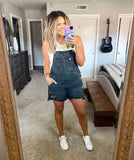 No Boundaries Black Distressed Short Overalls- Size XXL (sold out online)