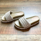 Oasis Society Leather Puff Strap Platform Sandals- Size 9