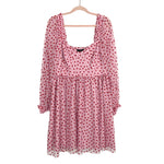 Eloquii Pink Velvet Heart Sheer Sleeve Dress- Size 14 (sold out online)