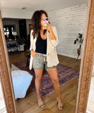 Miou Muse Olive Drawstring Waist Cuffed Shorts NWT- Size XL