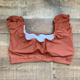 Coral Reef Brick with Cap Sleeves Padded Bikini Top- Size XL (we have matching bottoms)