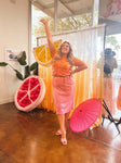 Larroude Pink with Lemons Brigitte Heels- Size 9 (sold out online)