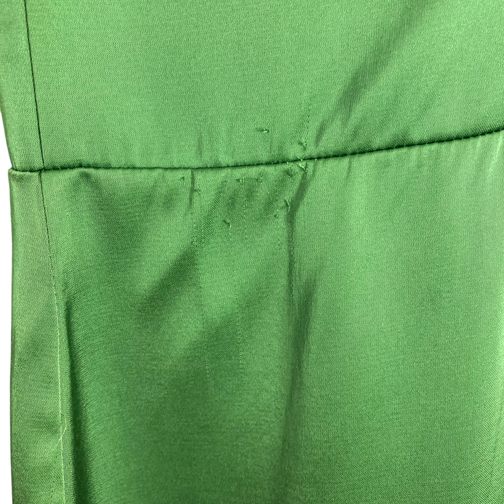 Abercrombie & Fitch Green Satin Smocked Back Front Slit Dress- Size XL The Saved Collection Abercrombie & Fitch Green Satin Smocked Back Front Slit Dress- Size XL The Saved Collection