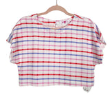 Buddy Love Red/Pink/Blue Striped Midi Skirt and Top NWT- Size XS (sold as sest)