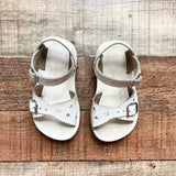 Sun-San White Leather Sweatheart Sandals- Size 6