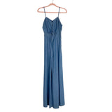 Guess Chambray Button Front with Front Tie and Cut Out Wide Leg Jumpsuit- Size 0