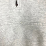 Pink Lily Heather Gray Ribbed Shoulder Making it Look Easy Quarter Zip Hooded Pullover- Size L (see notes)