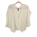 Rubin Chapelle Cream 100% Silk Surplice Dolman Sleeve Top- Size P (see notes)