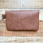 Urban Expressions Brown Leather Clutch with Chain Strap NWT