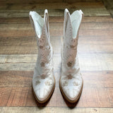 Pink Lily Embroidered Booties- Size 9 (Brand New Condition)