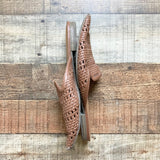 Universal Thread Brown Faux Leather Braided Flat Mules- Size 8 (see notes)