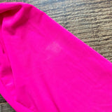 Palms Away Green Bold Roar with Hot Pink Side Tie and Side Cut Out One Shoulder Padded One Piece- Size L (see notes)