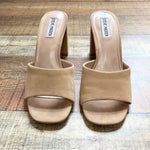 Steve Madden Camel Nubuck with Block Heel Nile Sandals- Size 9 (see notes)