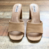 Steve Madden Camel Nubuck with Block Heel Nile Sandals- Size 9 (see notes)