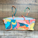Shein Orange/Peach/Aqua/Yellow Pattern Padded Bikini Top- Size M (we have matching sarong and bikini bottoms)