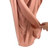 No Brand Blush Faux Silk with Gathered Sides and High Slit Skirt- Size ~XL (see notes)