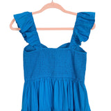 Abercrombie & Fitch Blue Smocked Bodice Ruffle Strap Dress- Size L (sold out online)