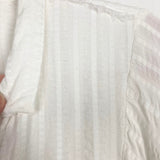 Carly Jean White Gauze Wide Sleeve with Raw Hem/Cuff Top- Size S (see notes)