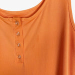 No Brand Orange Ribbed Front Button Detail Tank Dress- Size XL (see notes)